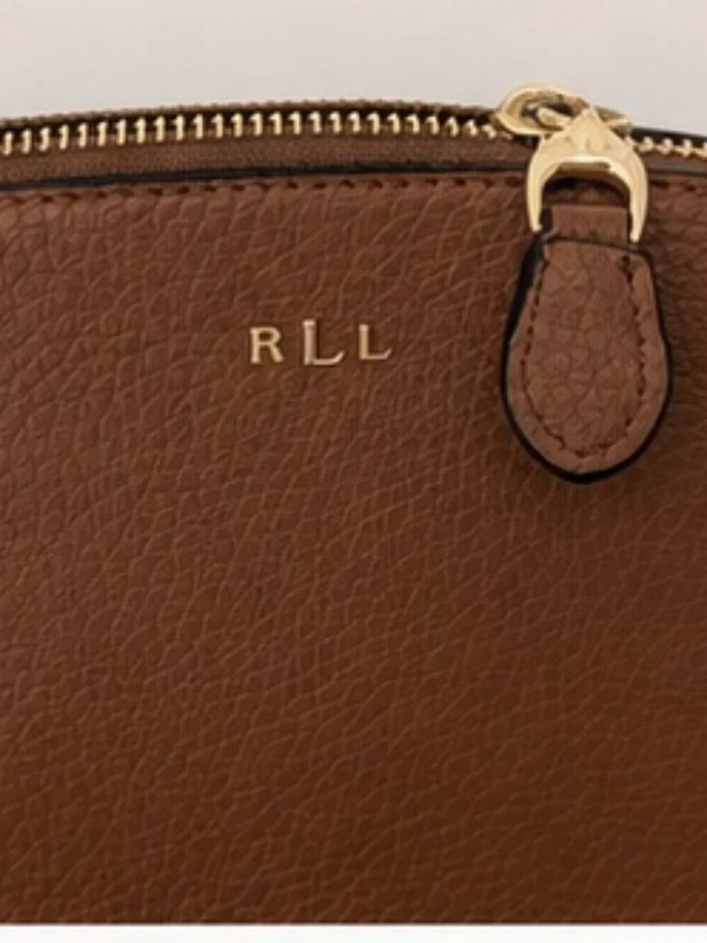 Lauren Ralph Lauren Brown Pebbled Leather Crossbody Bag